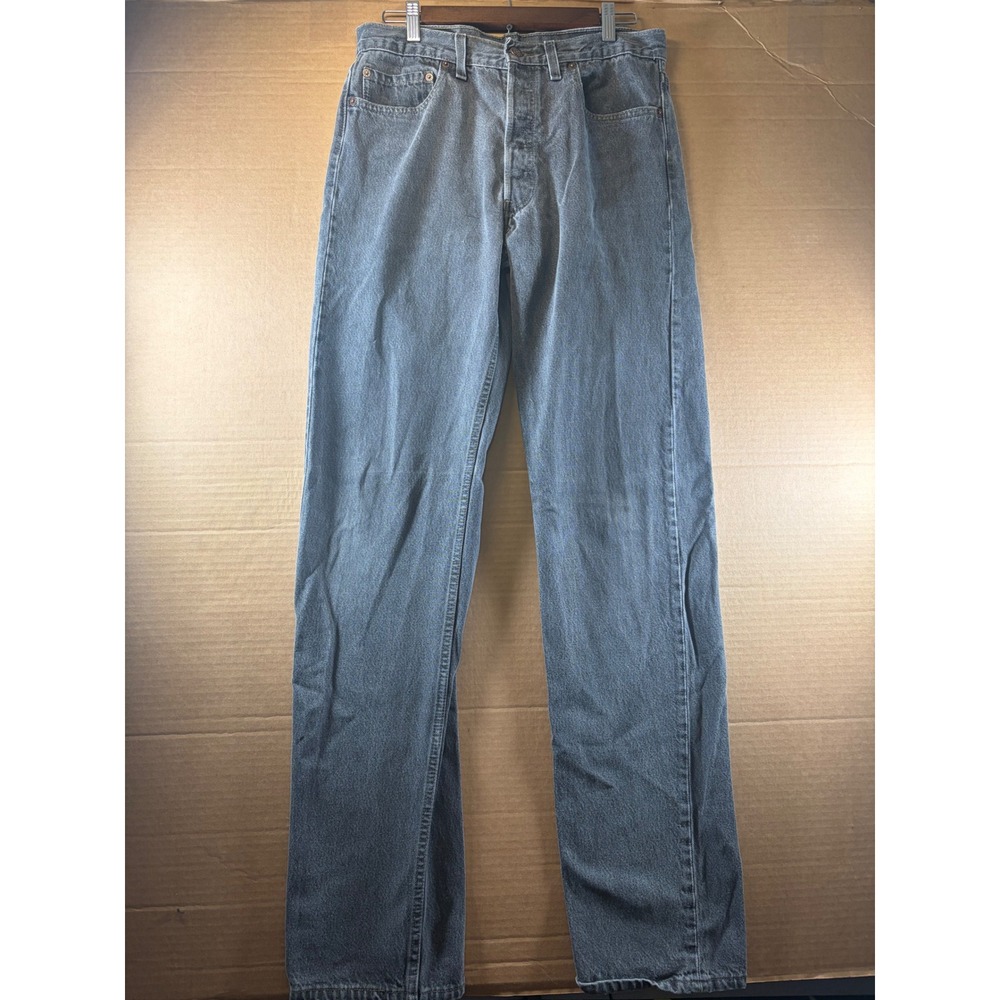 Vintage Levis 501 Jeans Mens 32x34 Gray Black Made in USA Button Fly Denim